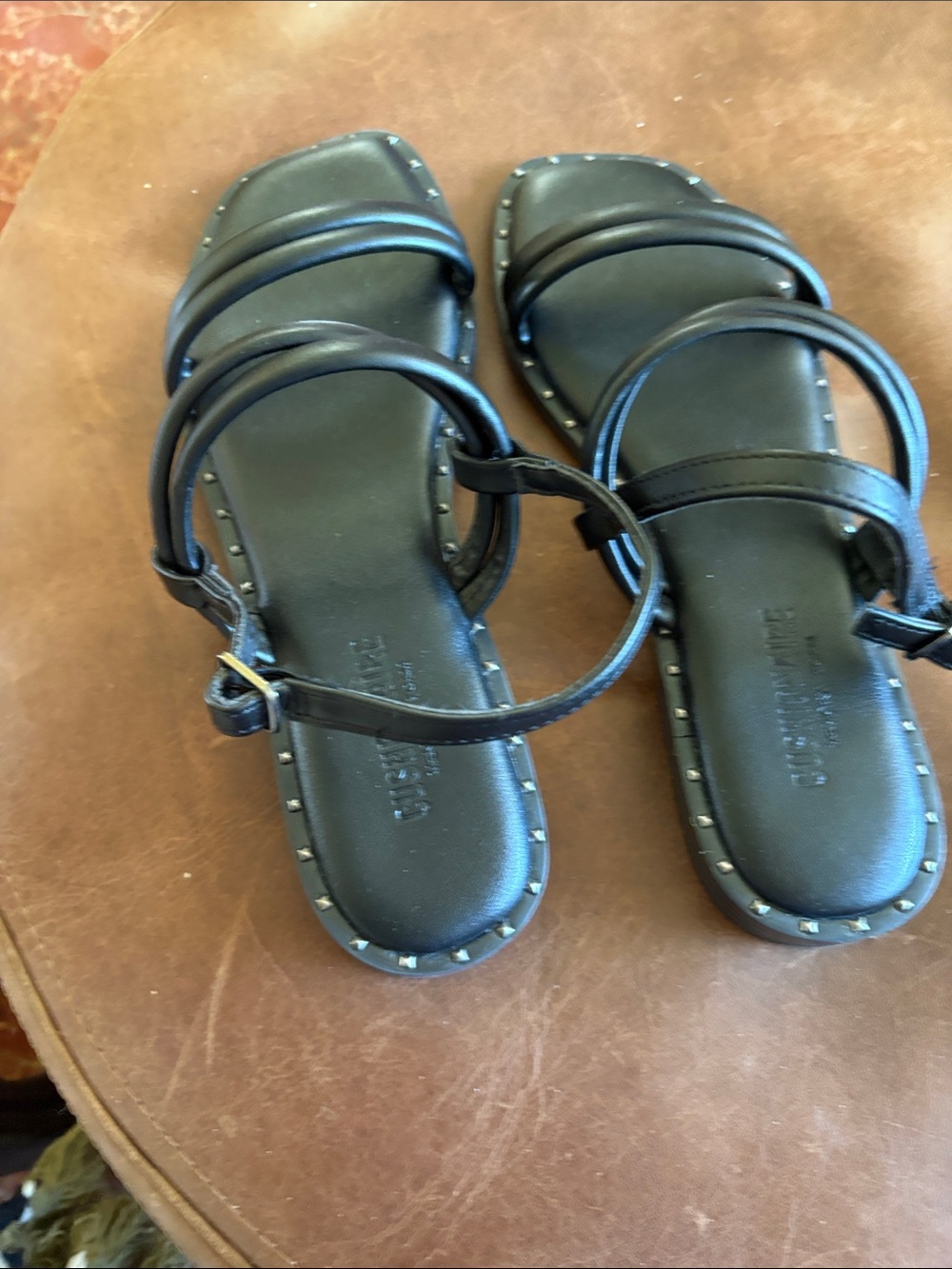 Black Studded Strappy Women's Sandal